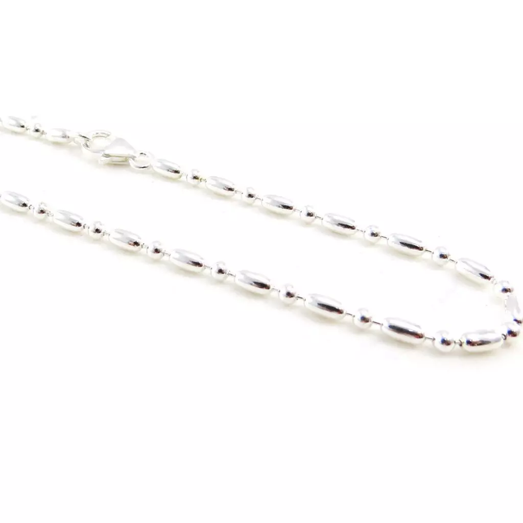 Les Trésors De Lily Chaîne Cheville Argent 'Boule Alternée' Argenté 2 Mm [J0134]