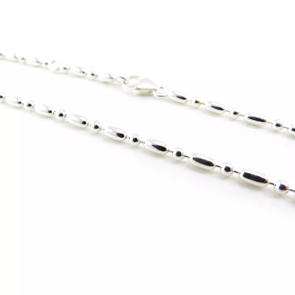 Les Trésors De Lily Chaîne Cheville Argent 'Boule Alternée' Argenté 2 Mm [J0134]