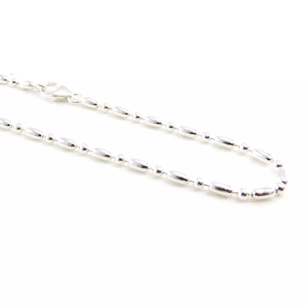 Les Trésors De Lily Chaîne Cheville Argent 'Boule Alternée' Argenté 2 Mm [J0134]