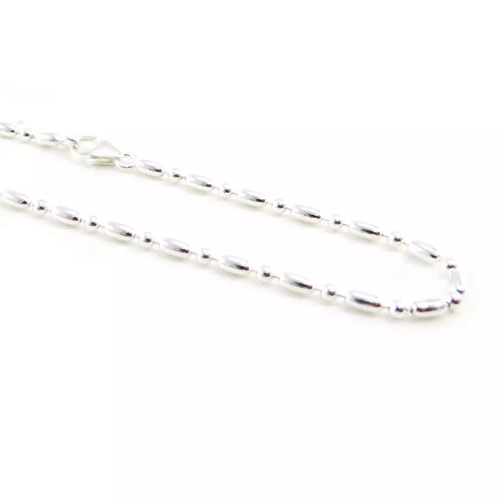 Les Trésors De Lily Chaîne Cheville Argent 'Boule Alternée' Argenté 2 Mm [J0134]