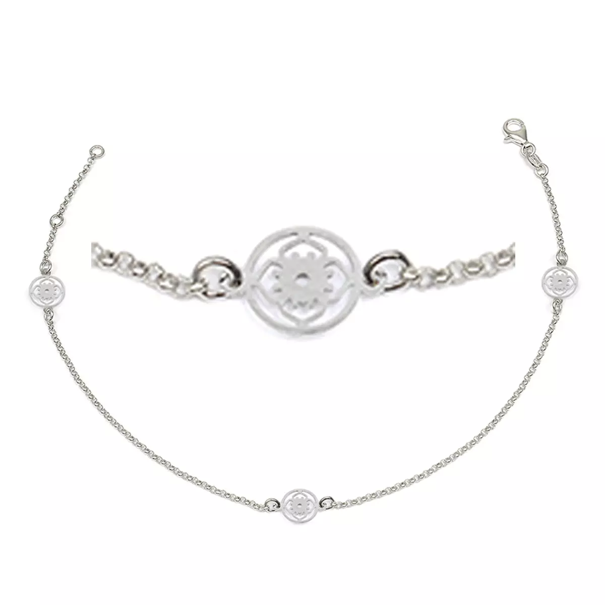 Les Trésors De Lily Chaine Cheville Argent 'Carmen' Argenté (rhodié) 8 Mm [R3725]