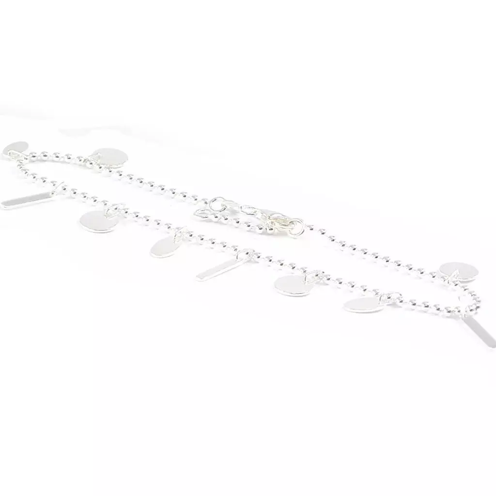 Les Trésors De Lily Chaîne Cheville Argent 'Chorégraphie' Argenté 15 Mm [F6675]
