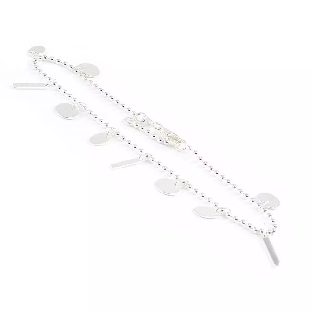 Les Trésors De Lily Chaîne Cheville Argent 'Chorégraphie' Argenté 15 Mm [F6675]