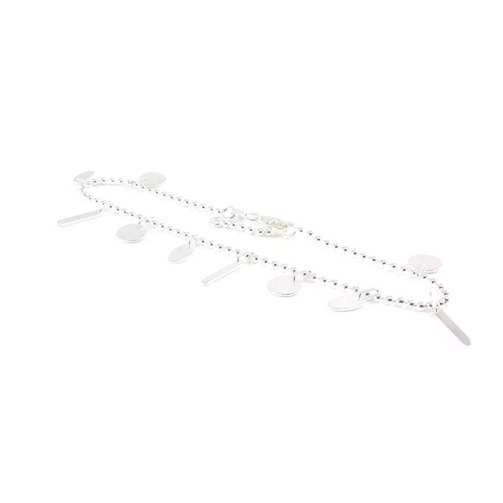 Les Trésors De Lily Chaîne Cheville Argent 'Chorégraphie' Argenté 15 Mm [F6675]