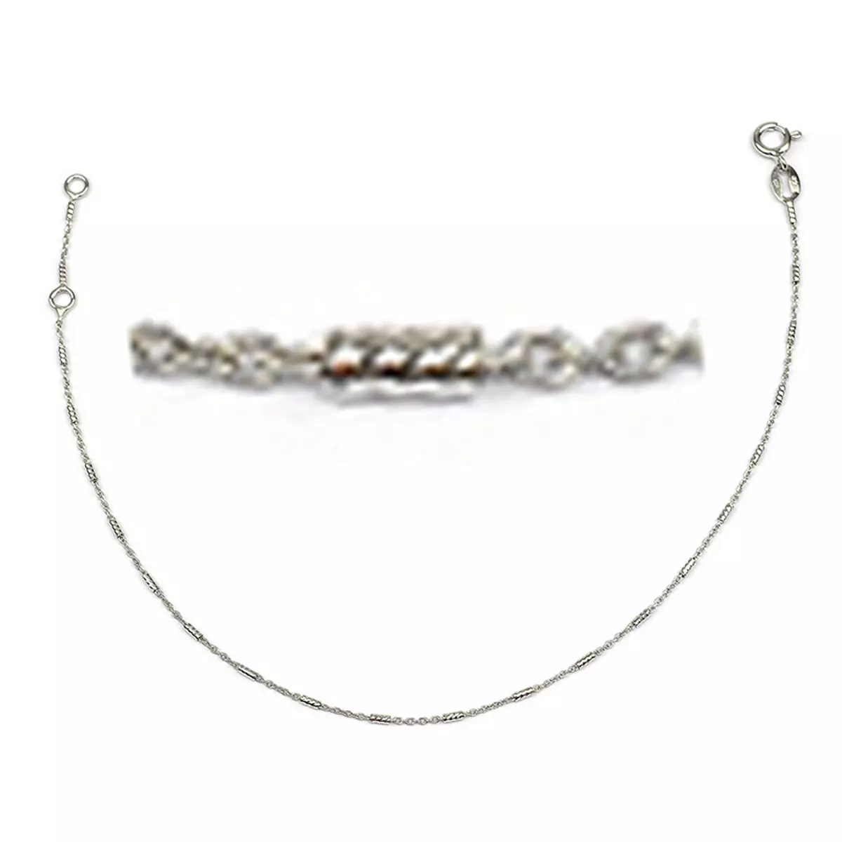 les trésors de lily Chaine Cheville Argent 'Chorégraphie' argenté (rhodié) 1 mm [R3728]