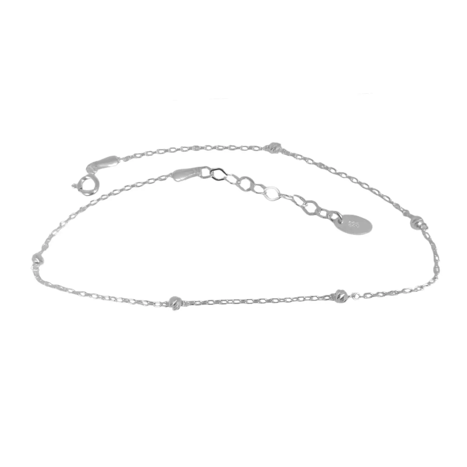 les trésors de lily Chaine Cheville Argent 'Cleopatra' argenté 3 mm [S1235]