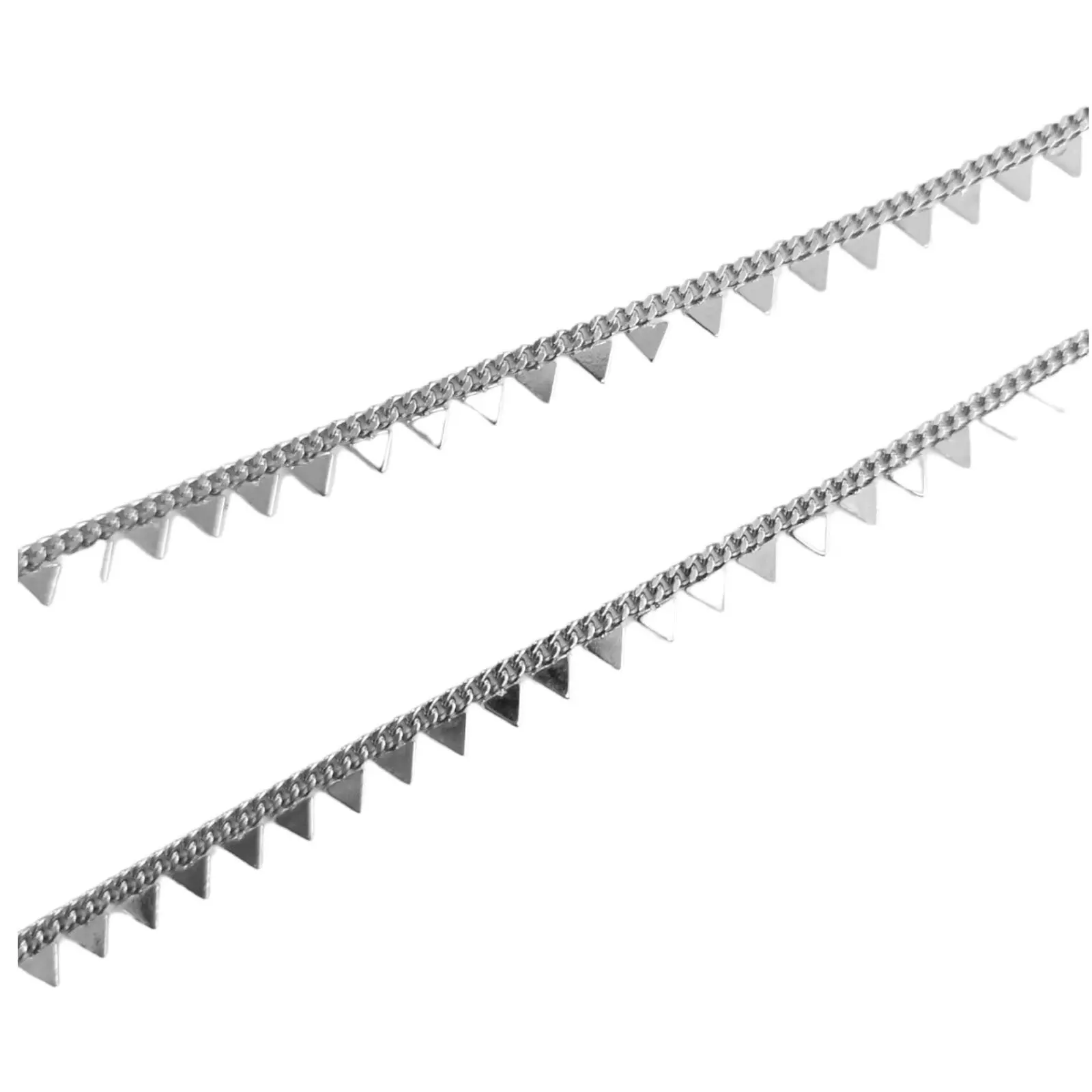 les trésors de lily Chaine Cheville Argent 'Cleopatra' argenté (rhodié) 3x3 mm (triangles) [S0776]