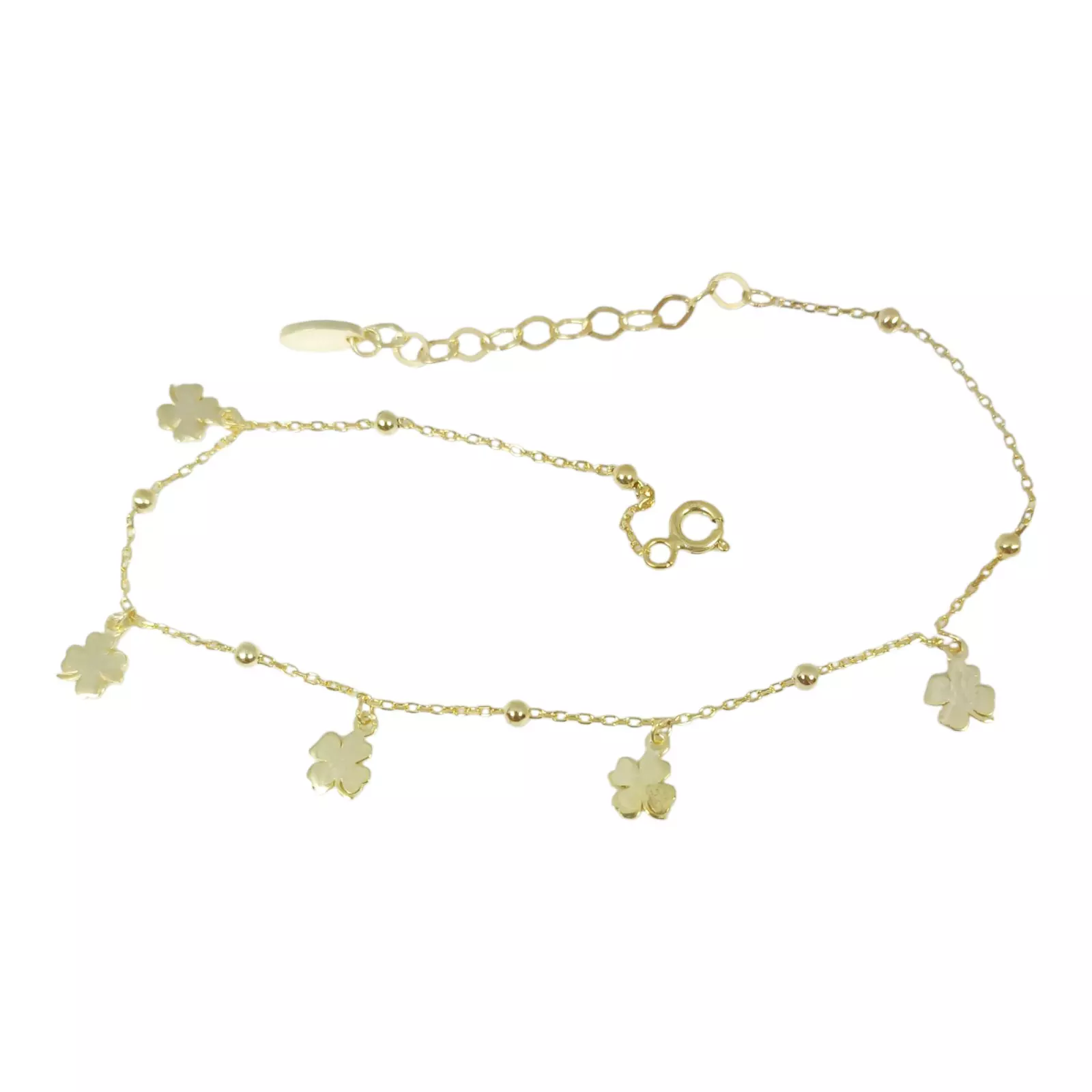 Les Trésors De Lily Chaine Cheville Argent 'Cléopatra' Doré 5 Mm (trèfles) [S1223]