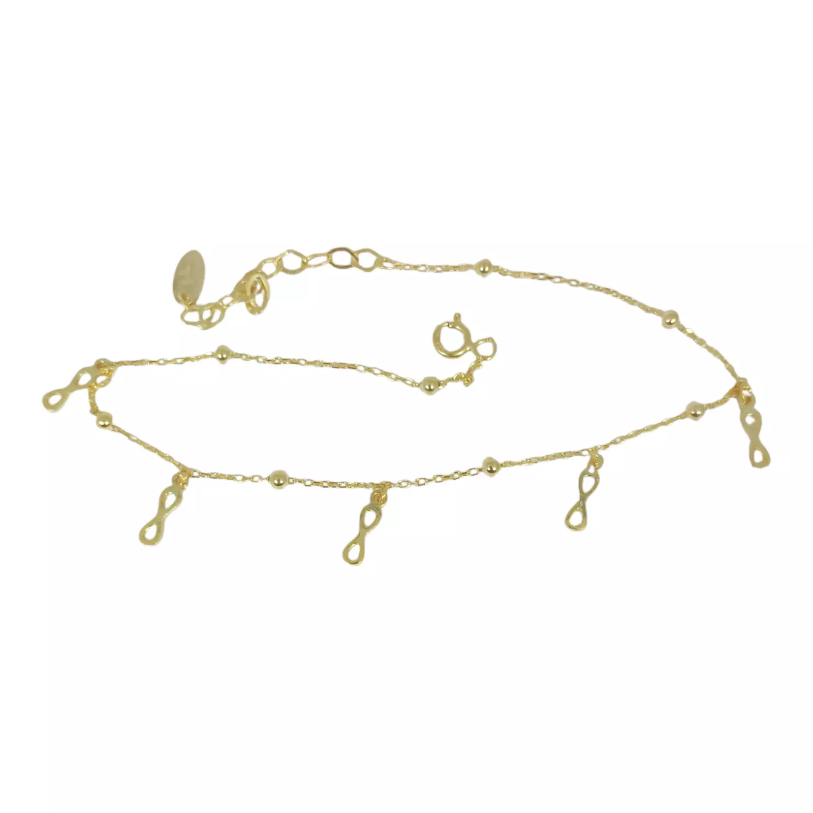 les trésors de lily Chaine Cheville Argent 'Cléopatra' doré 7x3 mm (infini) [S1224]