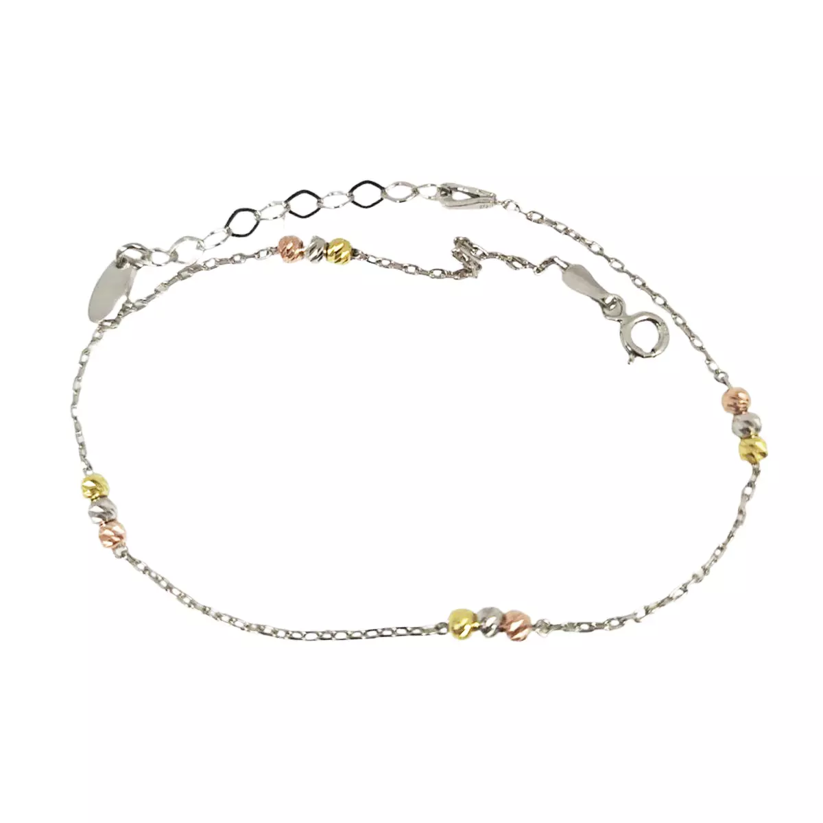 Les Trésors De Lily Chaine Cheville Argent 'Cleopatra' Doré Rosé Argenté (rhodié) 3 Mm [S1239]