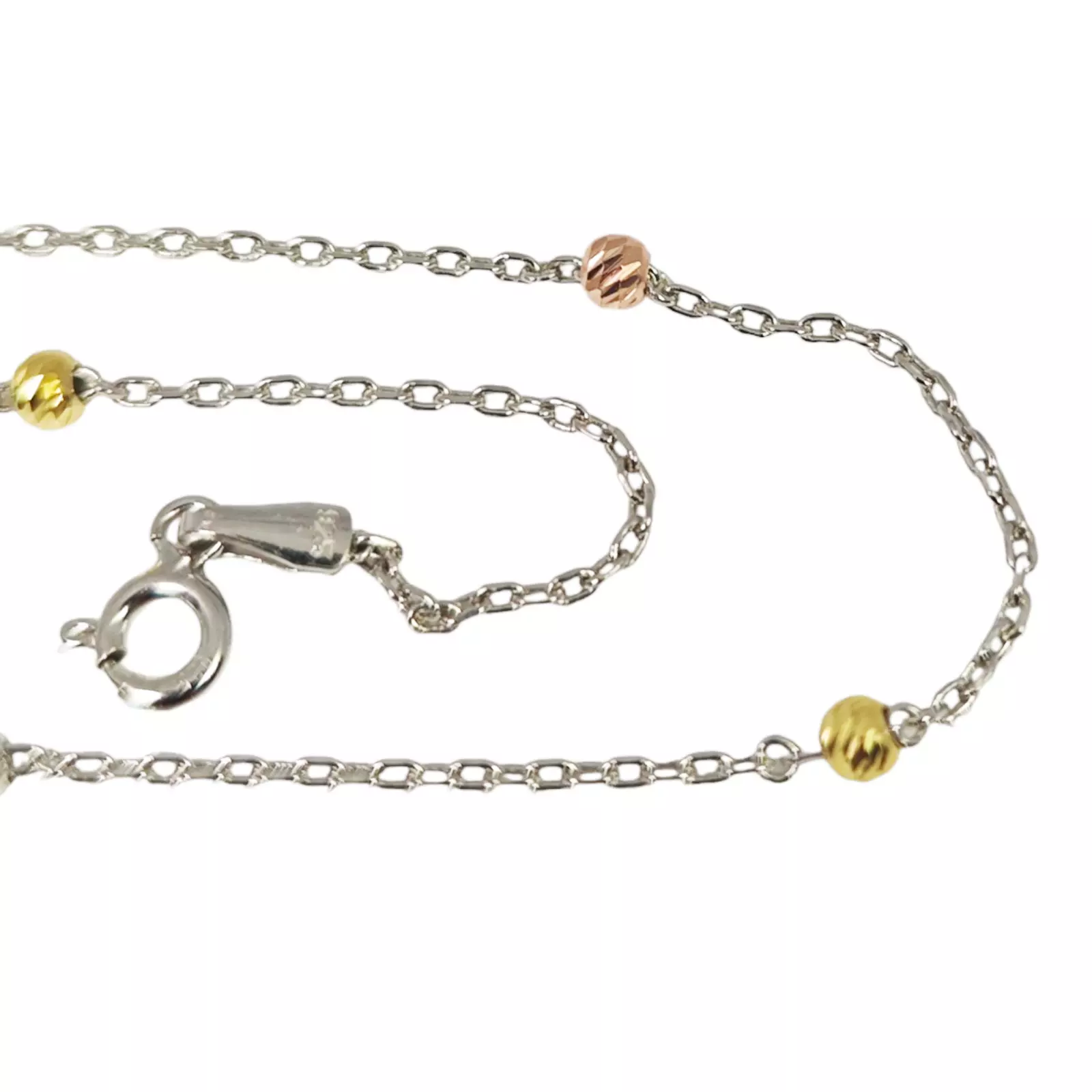 Les Trésors De Lily Chaine Cheville Argent 'Cleopatra' Doré Rosé Argenté (rhodié) 3 Mm [S1238]