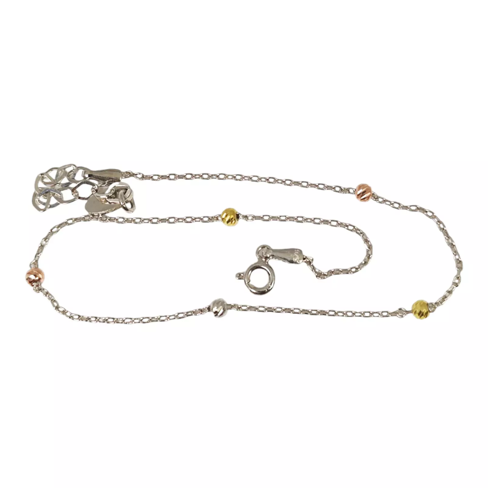 les trésors de lily Chaine Cheville Argent 'Cleopatra' doré rosé argenté (rhodié) 3 mm [S1238]