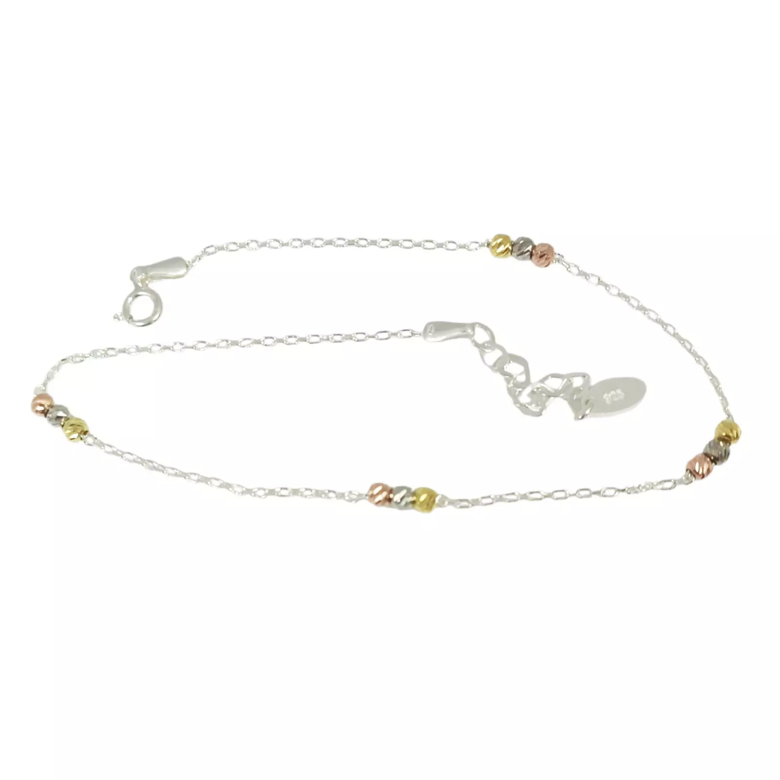 les trésors de lily Chaine Cheville Argent 'Cleopatra' doré rosé argenté 3 mm [S1237]