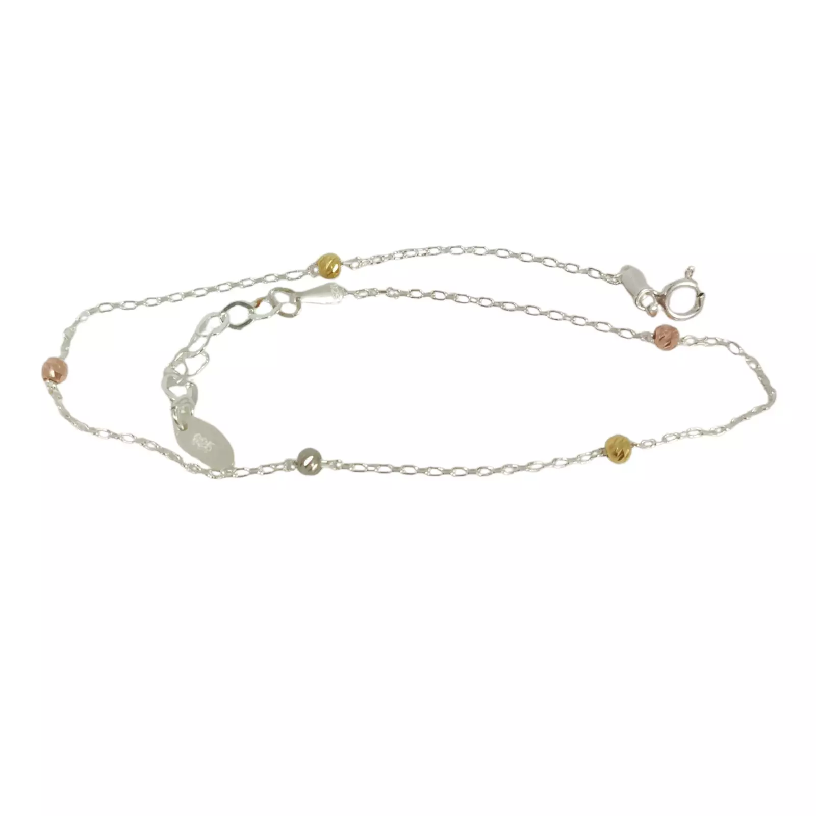 Les Trésors De Lily Chaine Cheville Argent 'Cleopatra' Doré Rosé Argenté 3 Mm [S1236]