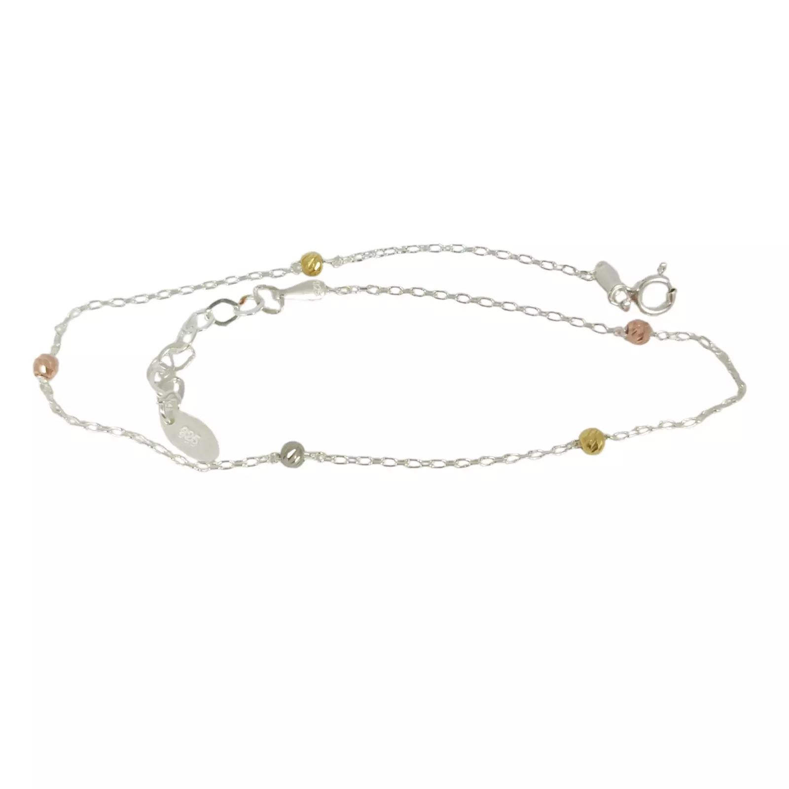 les trésors de lily Chaine Cheville Argent 'Cleopatra' doré rosé argenté 3 mm [S1236]