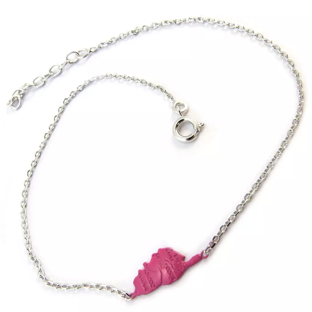 Les Trésors De Lily Chaîne Cheville Argent 'Corsica' Rose Argenté (Corse) 15x7 Mm [P2600]