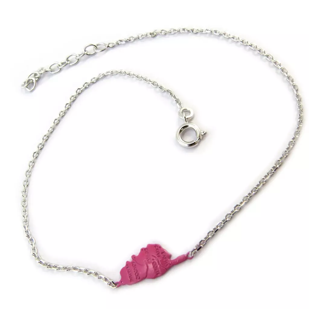 les trésors de lily Chaîne Cheville Argent 'Corsica' rose argenté (Corse) 15x7 mm [P2600]