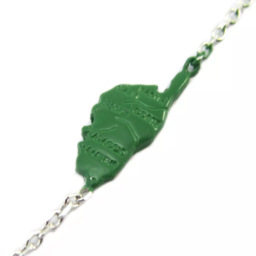 Les Trésors De Lily Chaîne Cheville Argent 'Corsica' Vert Argenté (Corse) 15x7 Mm [P2602]