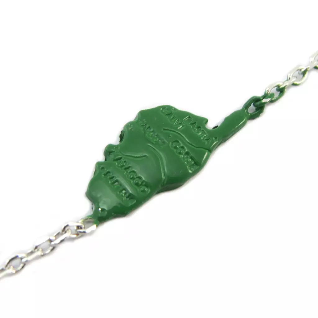 Les Trésors De Lily Chaîne Cheville Argent 'Corsica' Vert Argenté (Corse) 15x7 Mm [P2602]