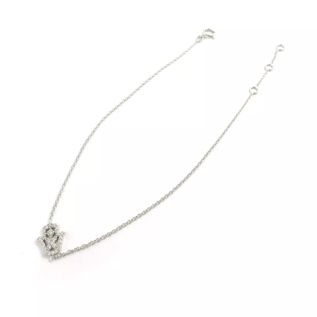 Les Trésors De Lily Chaîne Cheville Argent 'Fatma' Blanc [M5853]