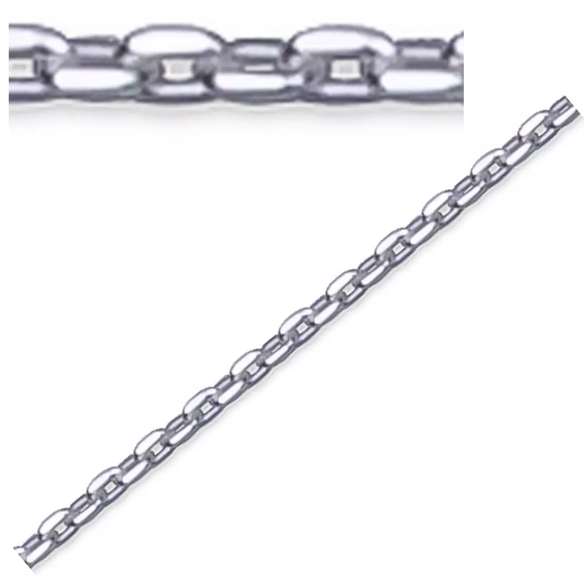 les trésors de lily Chaîne Cheville Argent 'Forçat' argenté 25 cm 1 mm [Q8201]