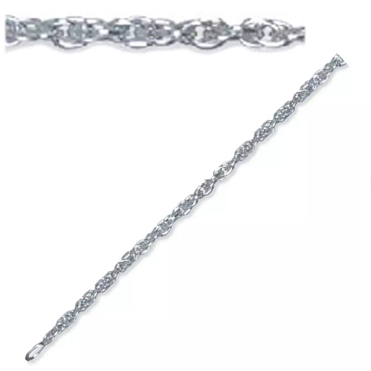les trésors de lily Chaine Cheville Argent 'Maille Corde Aérée' argenté 25 cm 3 mm [Q8200]