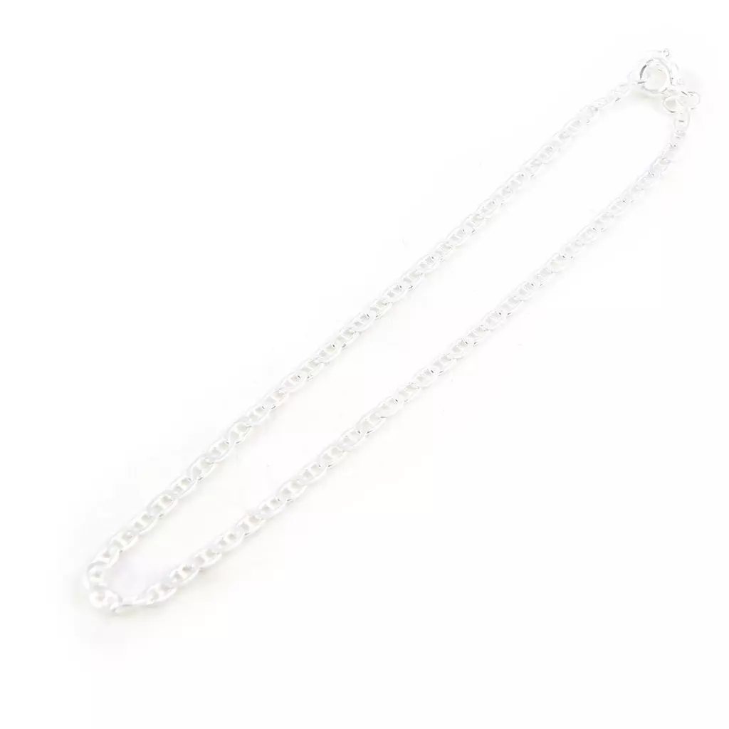 Les Trésors De Lily Chaîne Cheville Argent 'Marine' Argenté 2 Mm [H5380]