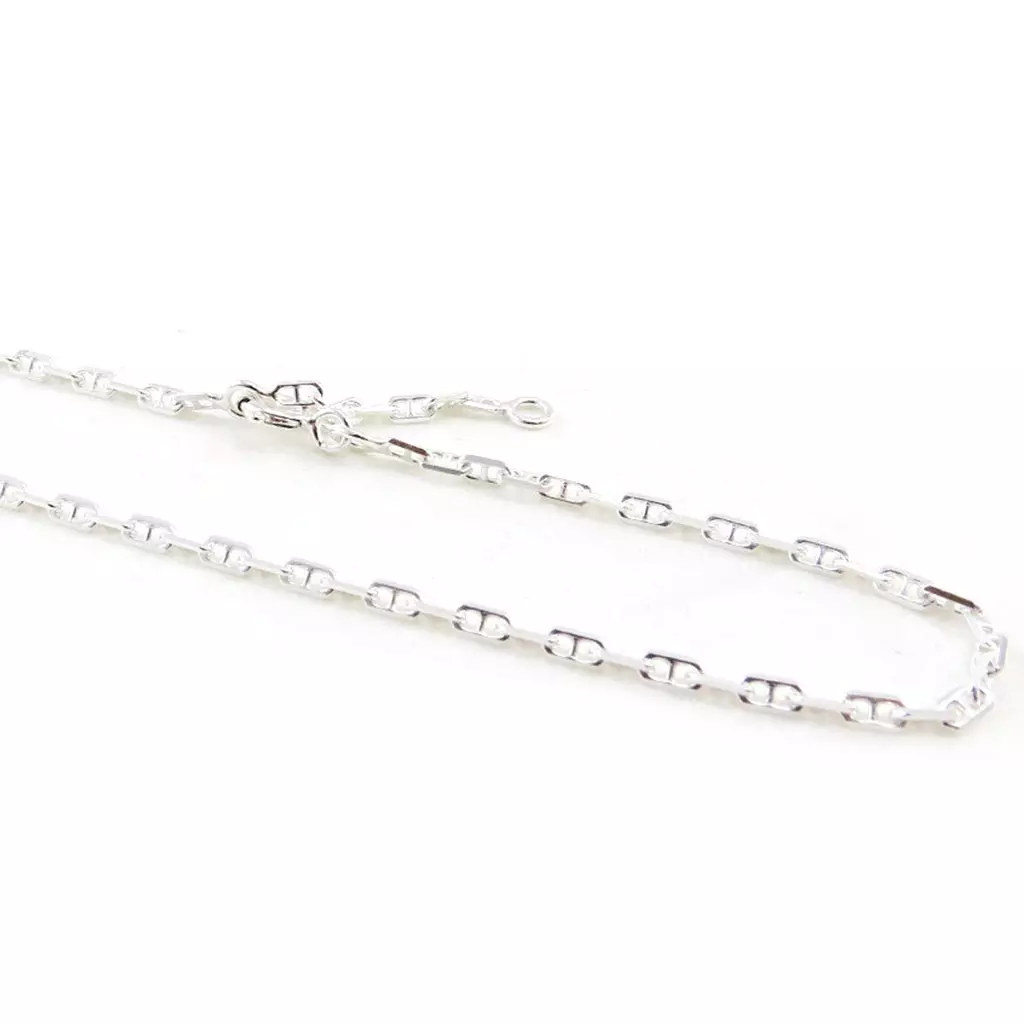 Les Trésors De Lily Chaîne Cheville Argent 'Marine' Argenté 2 Mm [J0127]