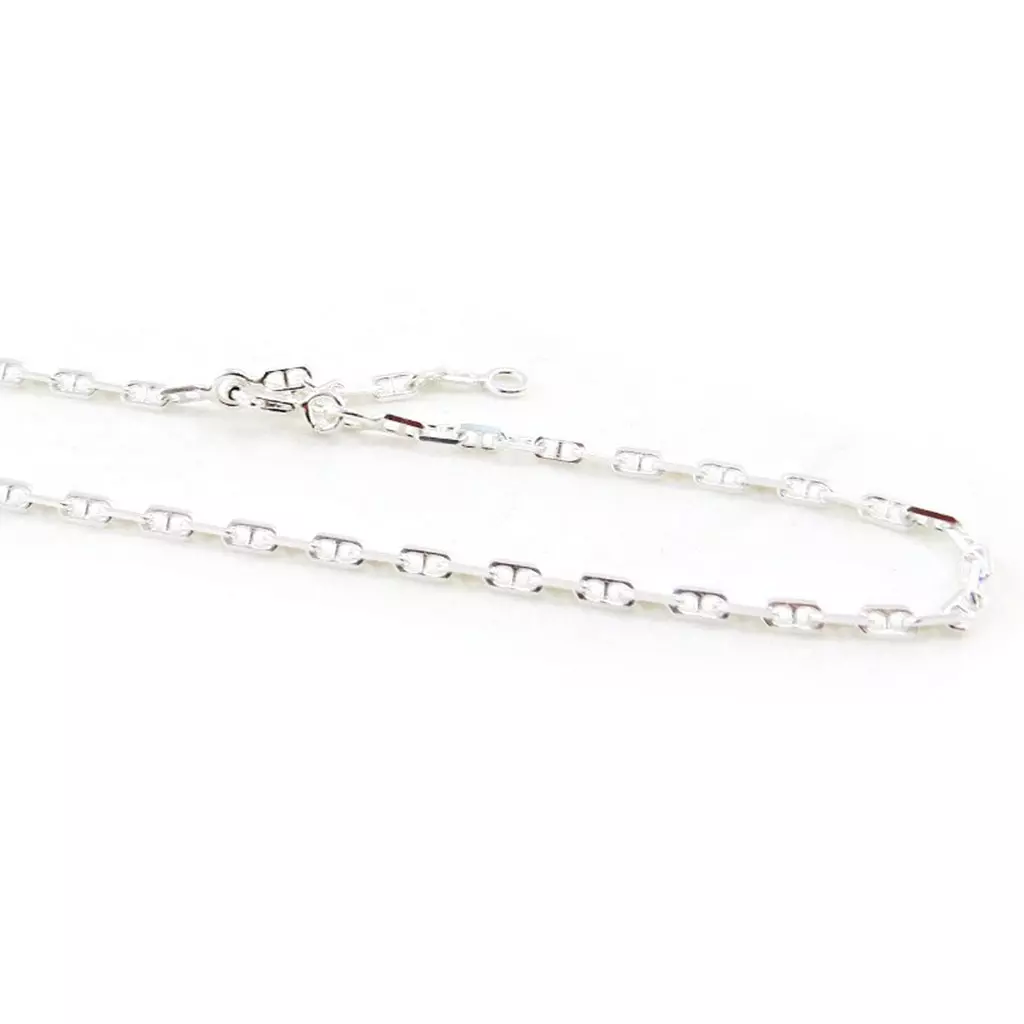 Les Trésors De Lily Chaîne Cheville Argent 'Marine' Argenté 2 Mm [J0127]