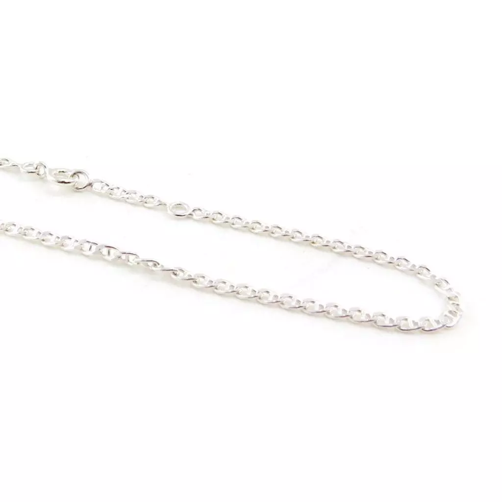 Les Trésors De Lily Chaîne Cheville Argent 'Marine' Argenté 2 Mm [J0128]