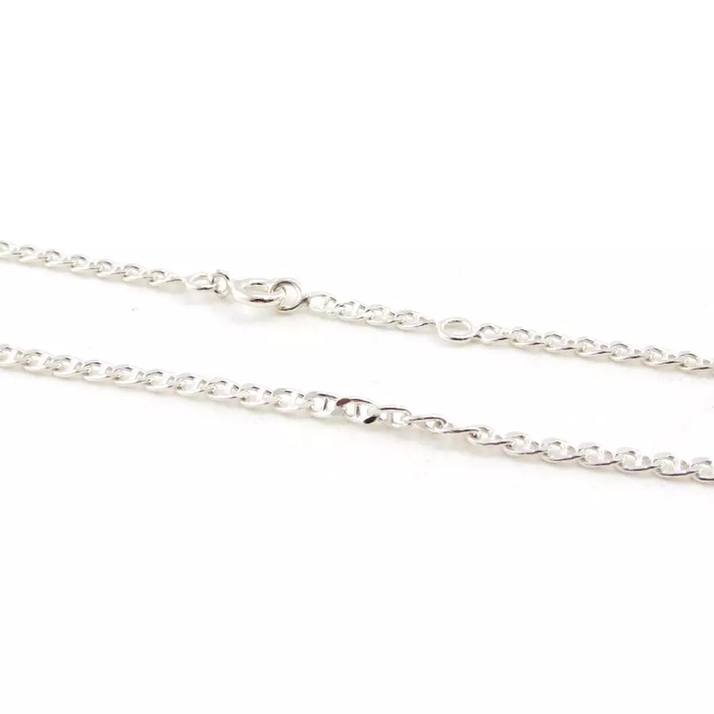 Les Trésors De Lily Chaîne Cheville Argent 'Marine' Argenté 2 Mm [J0128]