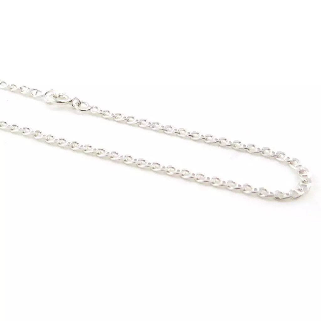 Les Trésors De Lily Chaîne Cheville Argent 'Marine' Argenté 2 Mm [J0128]