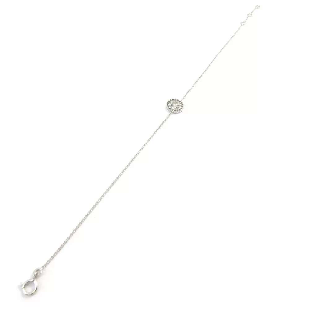 Les Trésors De Lily Chaîne Cheville Argent 'Peace' Blanc [M5854]