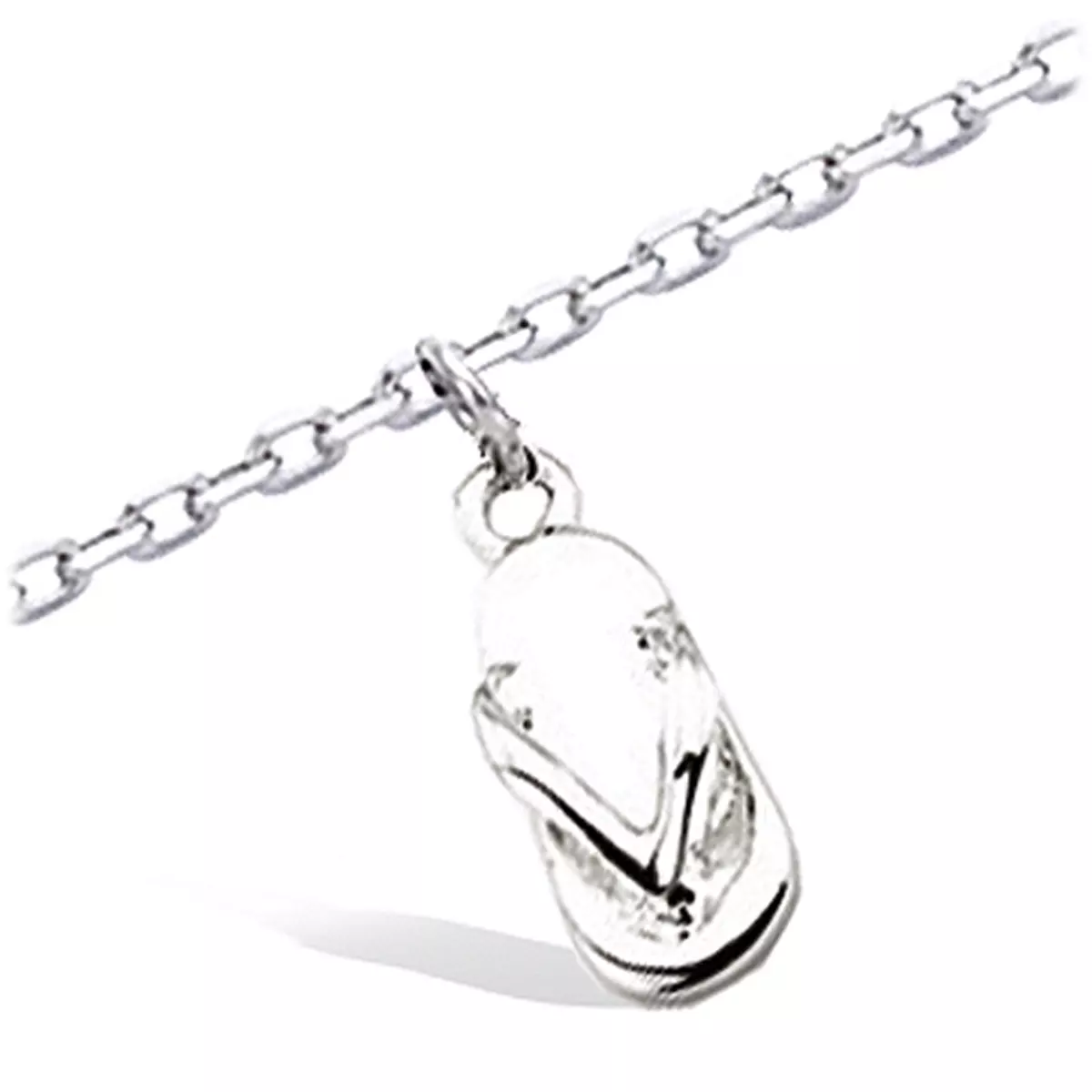 les trésors de lily Chaîne Cheville Argent 'Tong' argenté (rhodié) 10x4 mm [K9136]