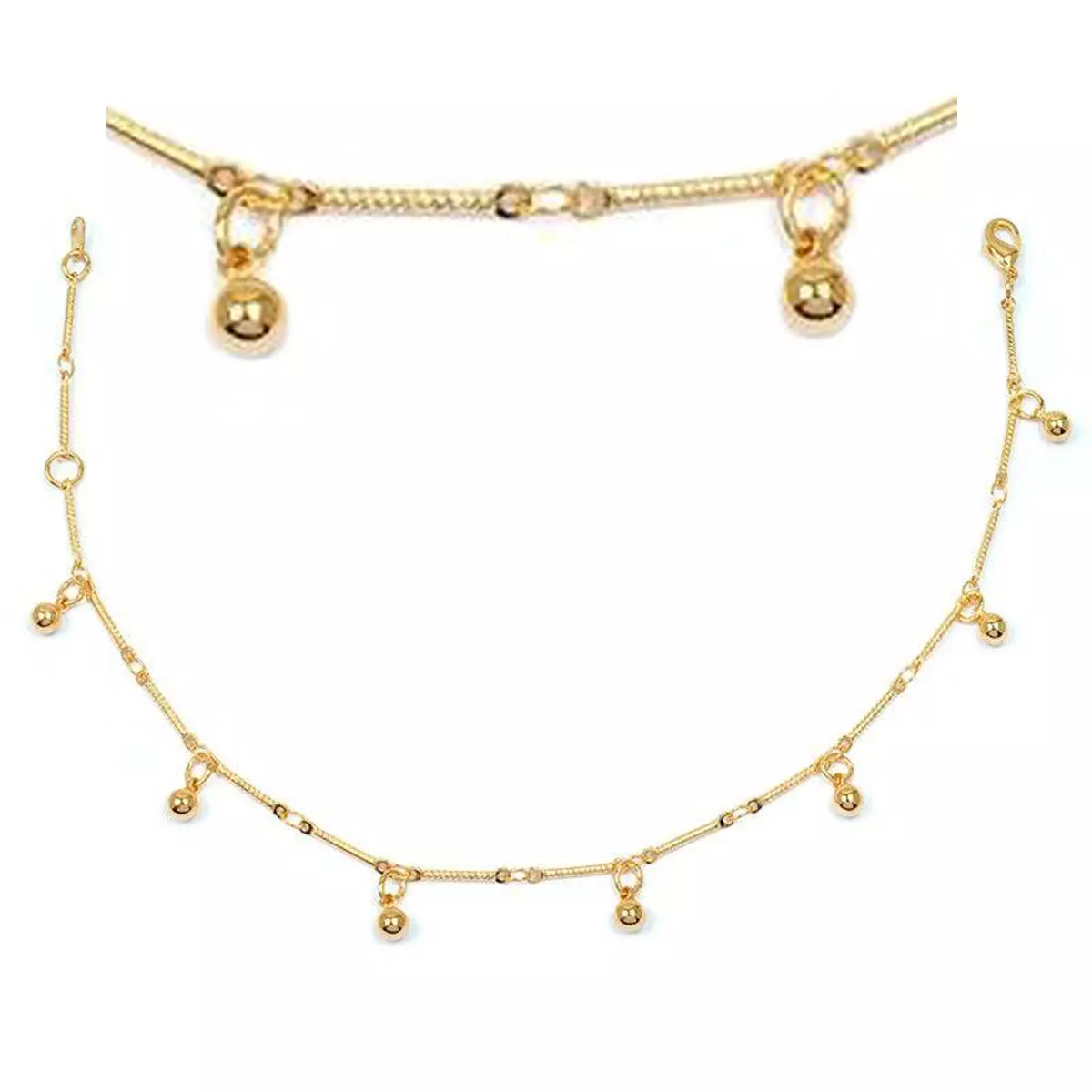 les trésors de lily Chaîne Cheville 'Billes' doré 4 mm [M8858]