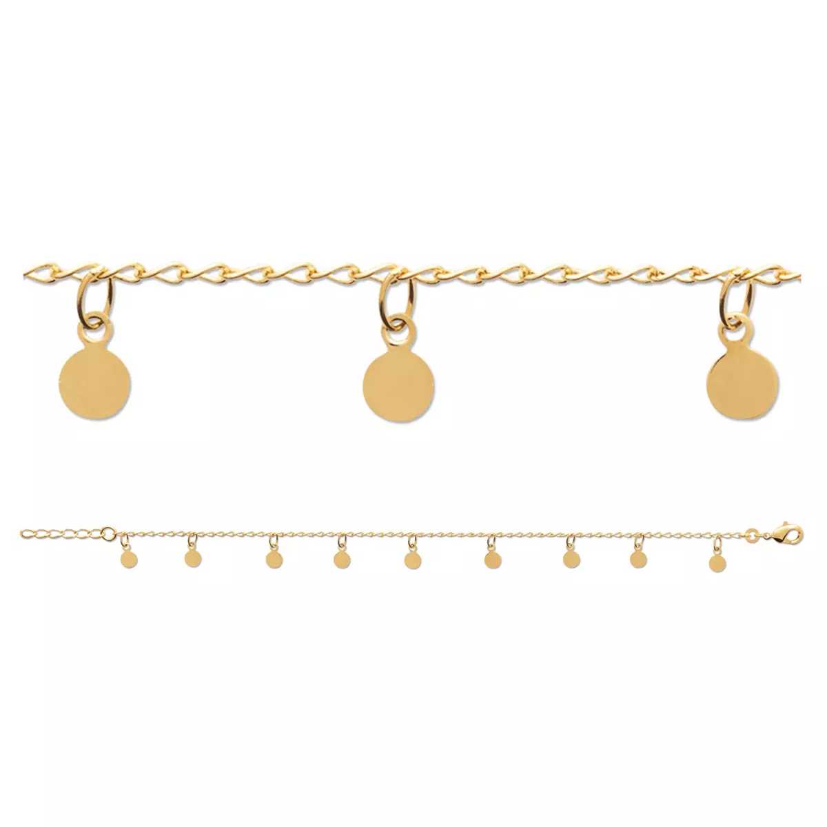 les trésors de lily Chaîne Cheville 'Chorégraphie' doré 25 cm 4 mm [R7731]