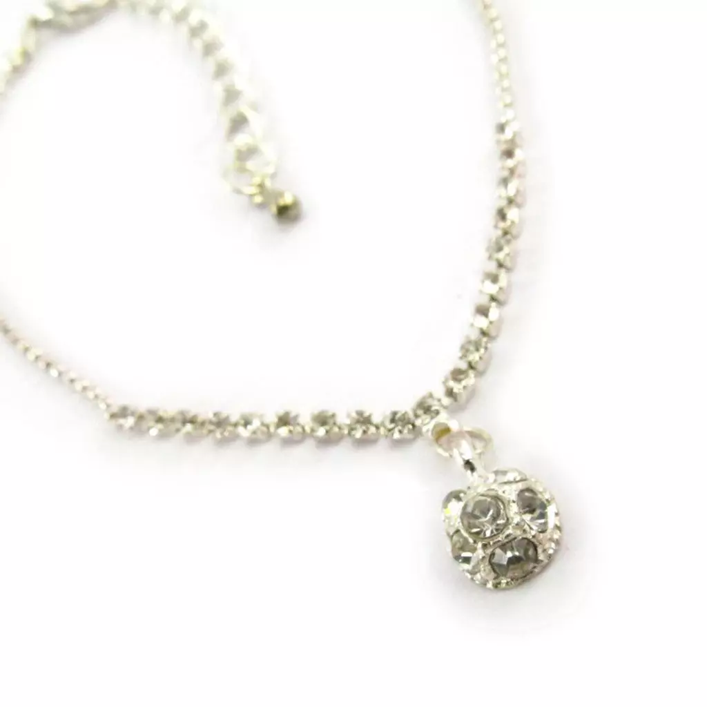 Les Trésors De Lily Chaine Cheville 'Cristal' Blanc [J6836]