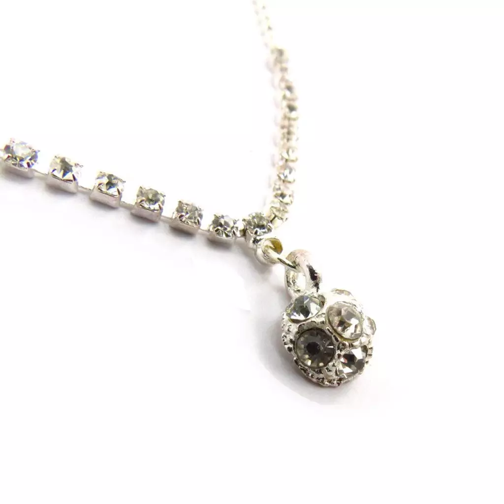 Les Trésors De Lily Chaine Cheville 'Cristal' Blanc [J6836]