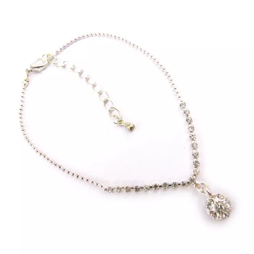 Les Trésors De Lily Chaine Cheville 'Cristal' Blanc [J6836]