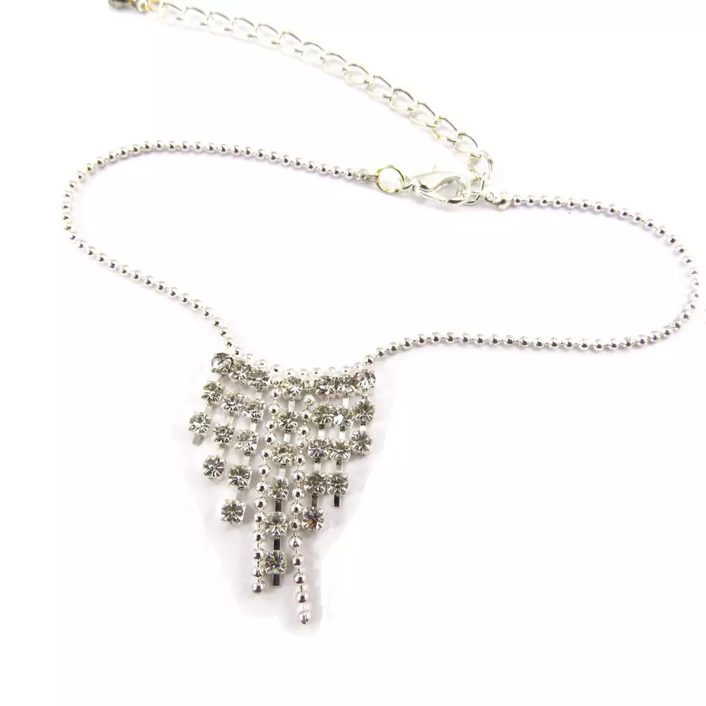 Les Trésors De Lily Chaine Cheville 'Cristal' Blanc [K0296]