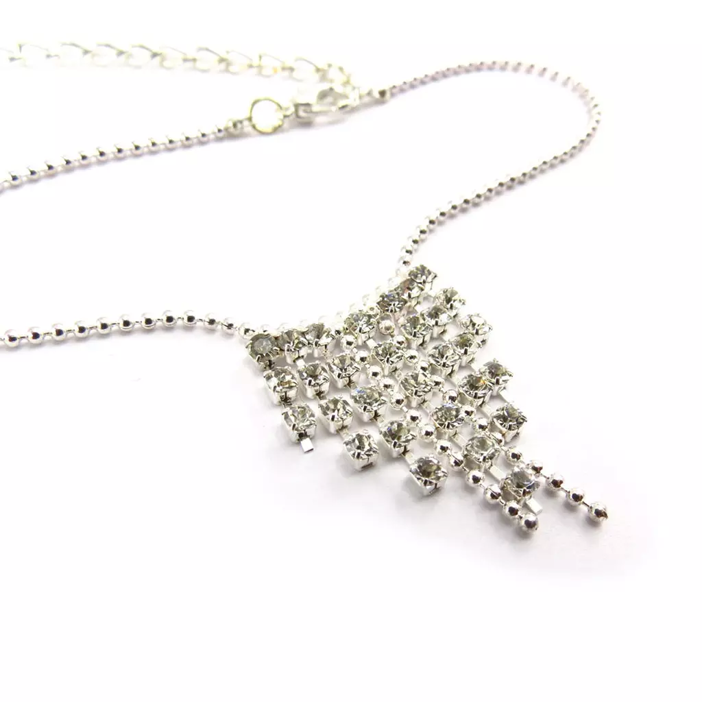 les trésors de lily Chaine Cheville 'Cristal' blanc [K0296]