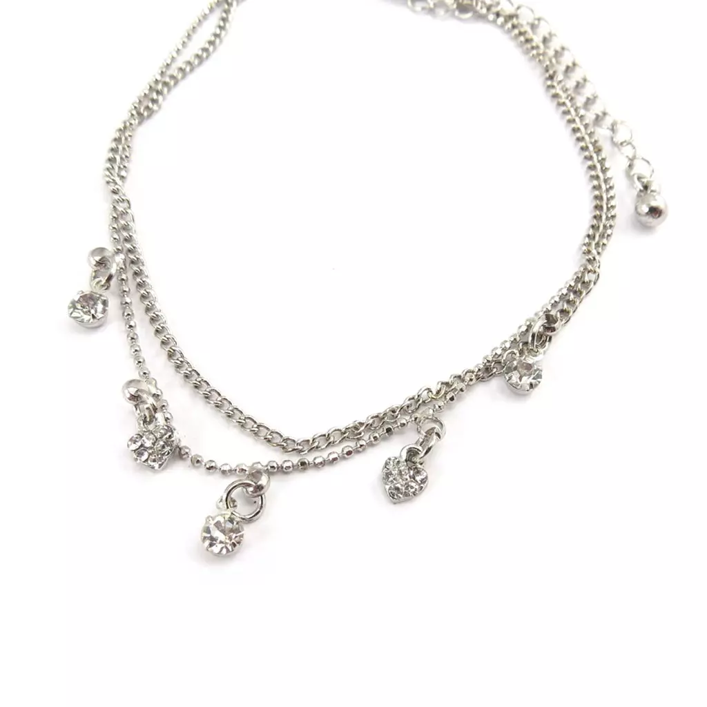 Les Trésors De Lily Chaine Cheville 'Cristal' Blanc [K0651]