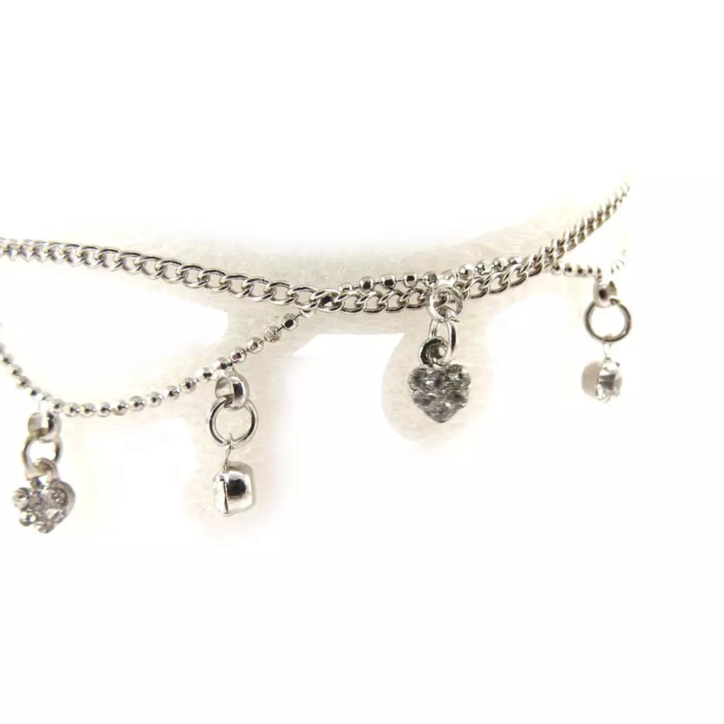 Les Trésors De Lily Chaine Cheville 'Cristal' Blanc [K0651]