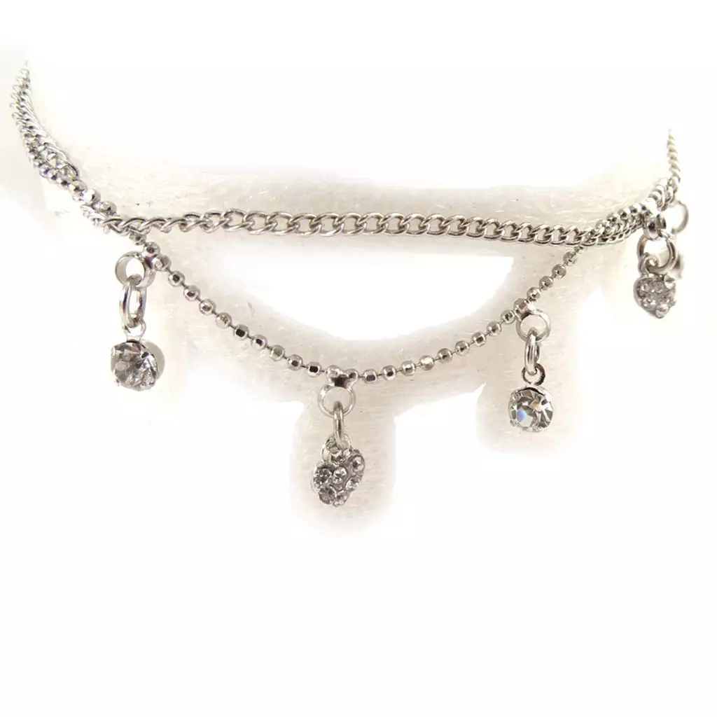 les trésors de lily Chaine Cheville 'Cristal' blanc [K0651]