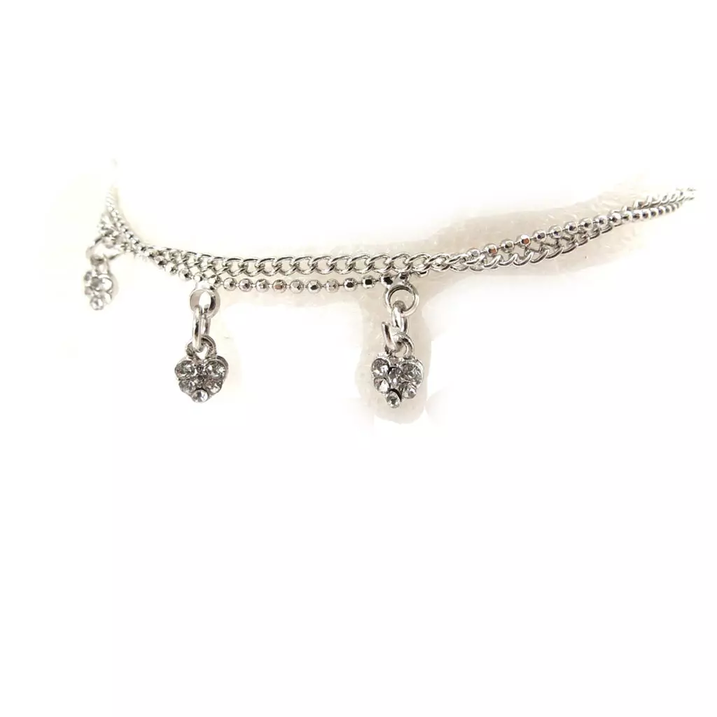 Les Trésors De Lily Chaine Cheville 'Cristal' Love Blanc [K0652]