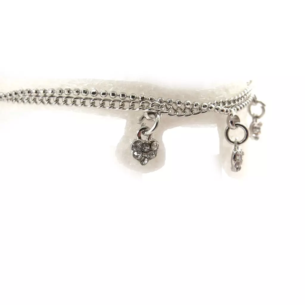Les Trésors De Lily Chaine Cheville 'Cristal' Love Blanc [K0652]