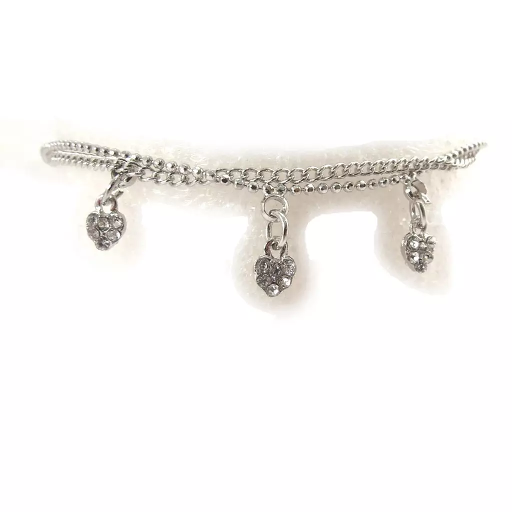 les trésors de lily Chaine Cheville 'Cristal' love blanc [K0652]