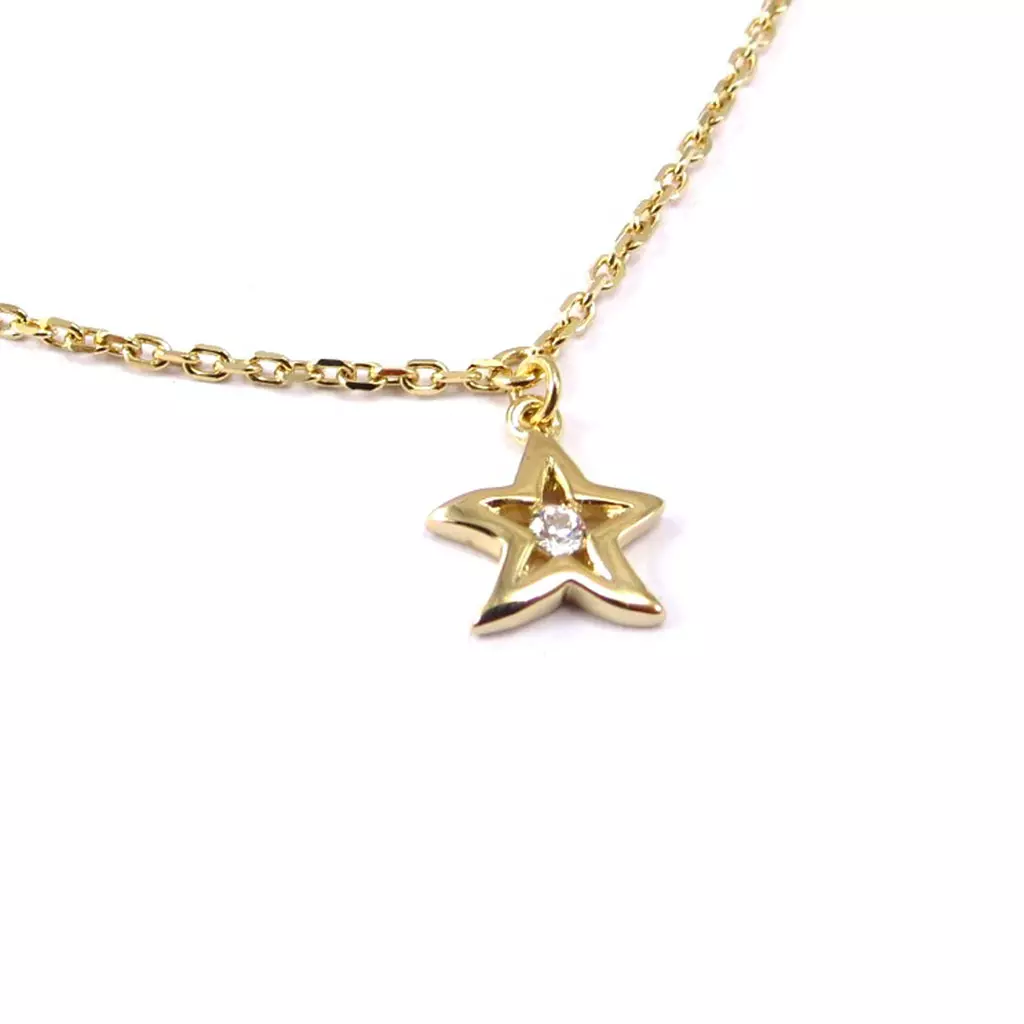 Les Trésors De Lily Chaîne Cheville 'Etoile' Plaqué Or [K4708]