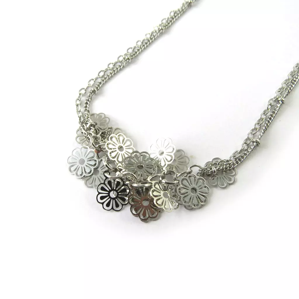 Les Trésors De Lily Chaine Cheville 'Flora' Argenté [M6273]