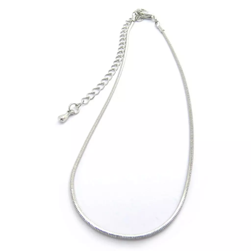 les trésors de lily Chaine Cheville 'Serpent' argenté [K0988]